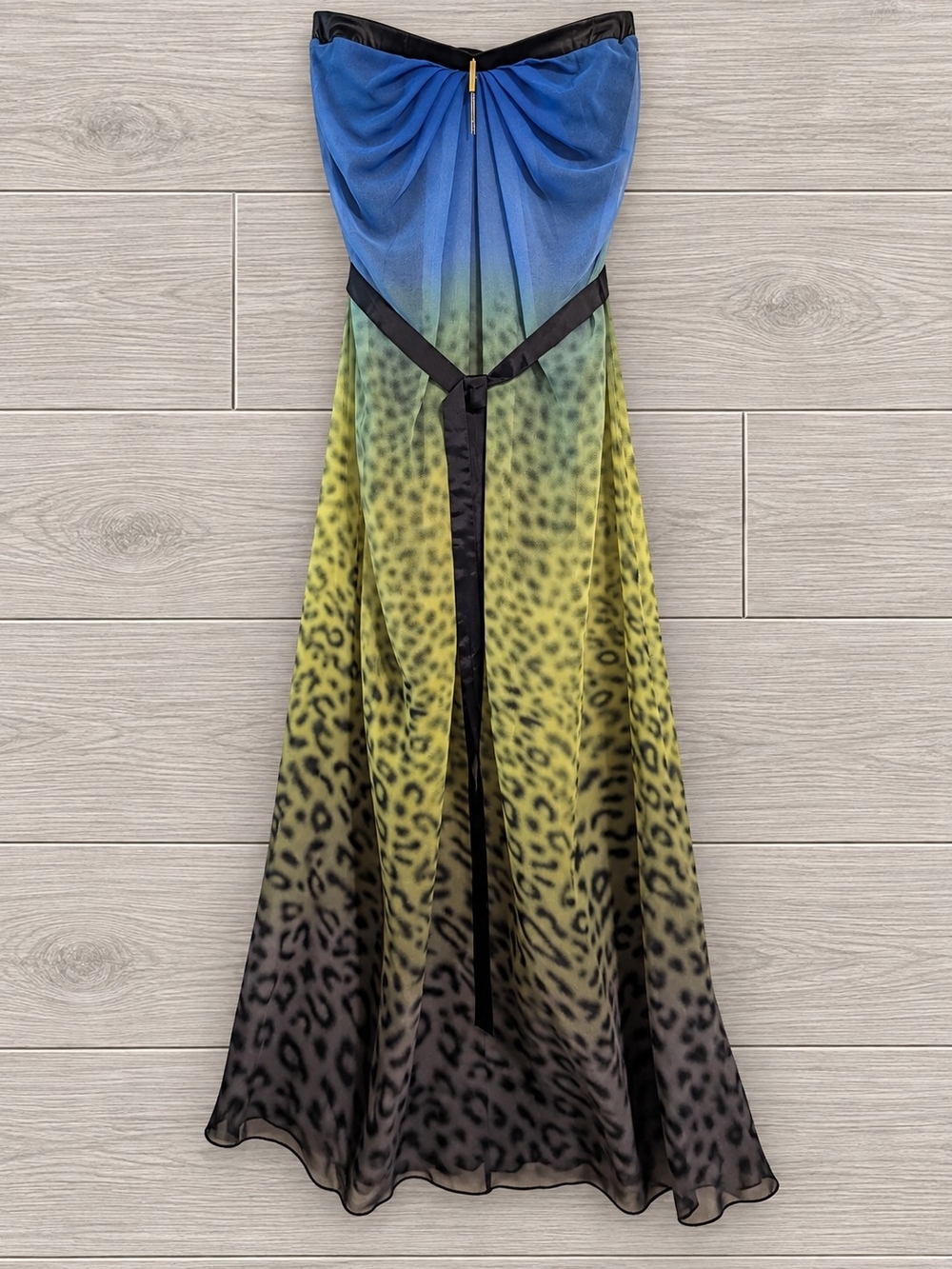 Ombre Leopard Print Strapless Maxi Dress,Size S, Imported From Turkey